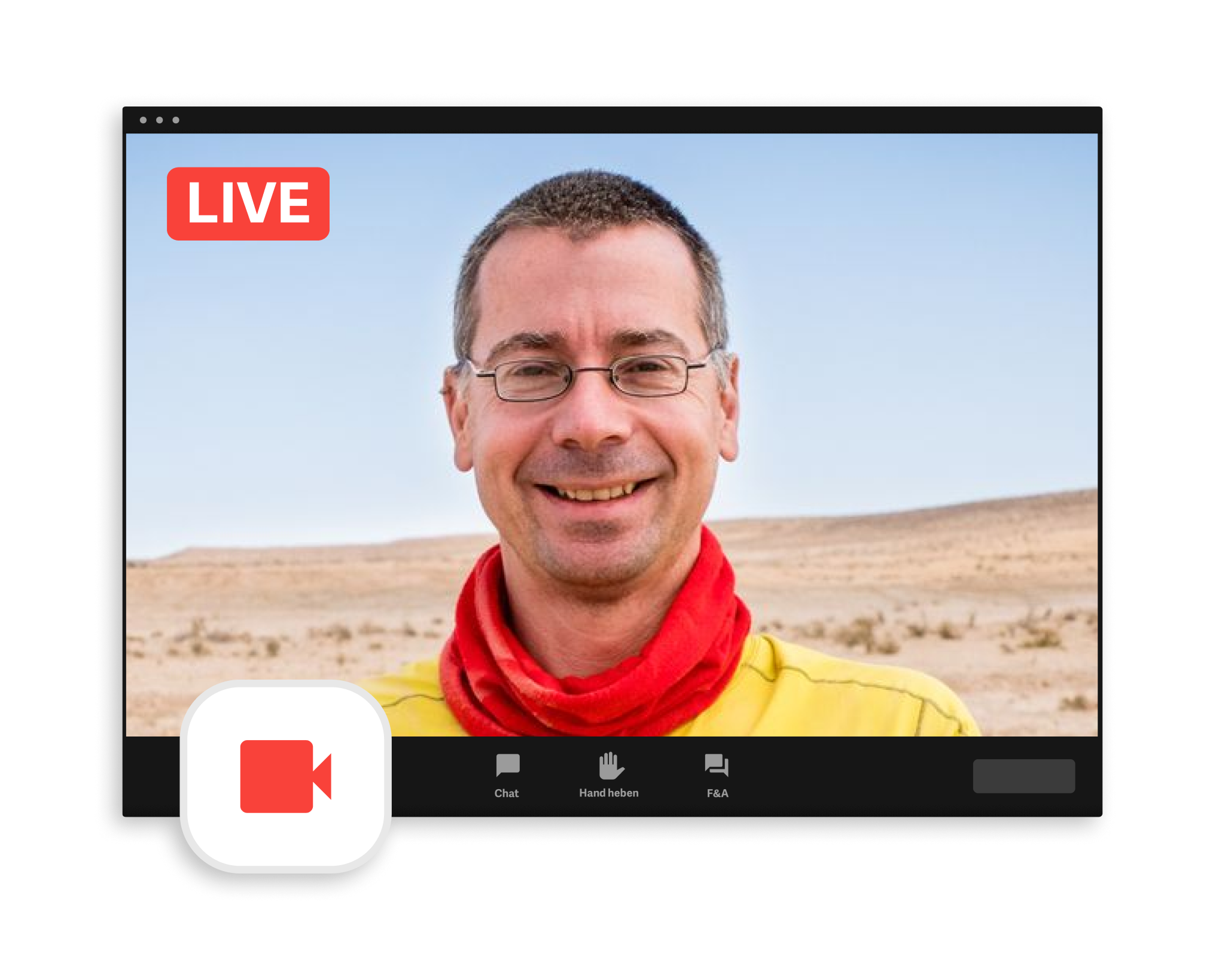 Symbolbild des Onlinekurs Dozenten im Video-Call