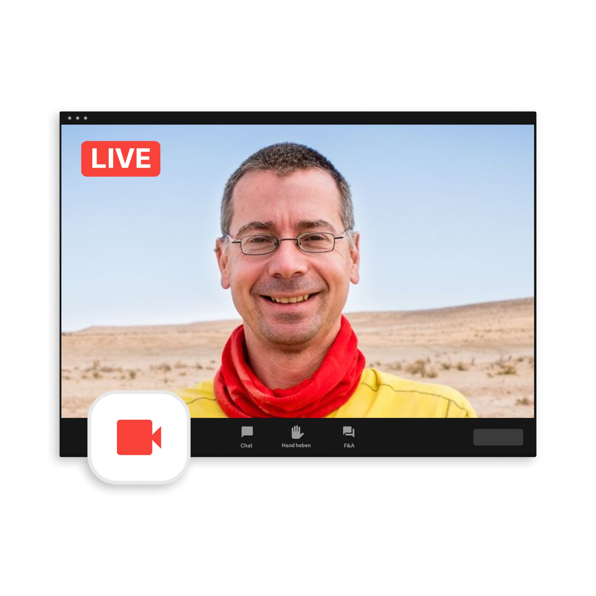 Symbolbild des Onlinekurs Dozenten im Video-Call
